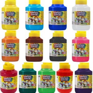 TEMPERA GUACHE 250ML CORES DE SUJESTÃO (BRANCO, VERDE ESCURO E AZUL CLARO)